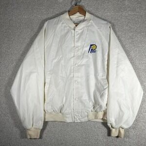Vintage 80s Indiana Pacers white light weight bomber jacket by King Louie